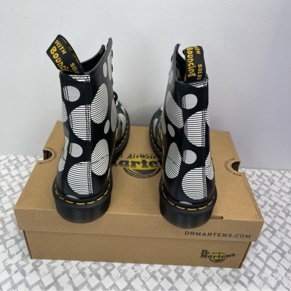 Dr. Martens 1460 Polka Dot Smooth Leather Lace Up Boots, EU 39, US 8 - Picture 6 of 10